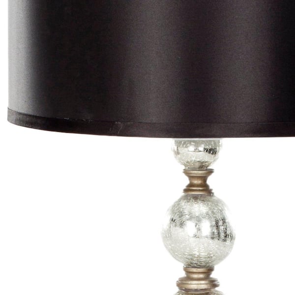 Silver Mercury Glass Table Lamp, Silver Lamp With Black Shade
