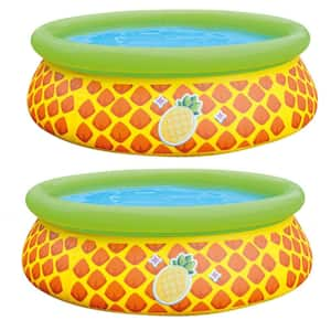 5.5 ft. Round 16 in. D Pineapple Splash Inflatable Kiddie Pool Set (2-Pack)