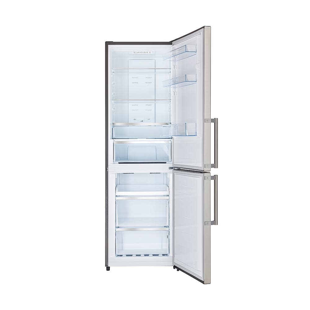 Compact Stainless Steel Bottom Freezer Refrigerator with Smart Features
