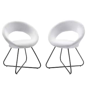 Nouvelle White Upholstered Fabric Dining Chair (Set of 2)