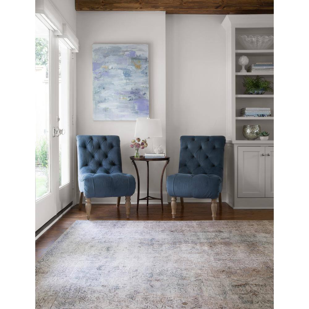 Gray and Silver Hand-knotted Synthetic Oriental Rug, 3'6" x 5'6"
