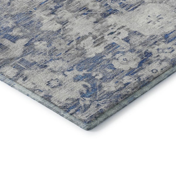 Mayfield Premium Machine Washable Abstract AMF1375 Blue 8 ft. x 10 ft. Area Rug