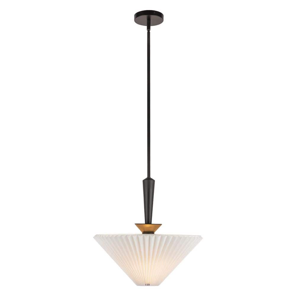 Bridgette 16-in 1 Light 60-Watt Matte Black/Folded White Pendant Light price history on PriceWatchPro