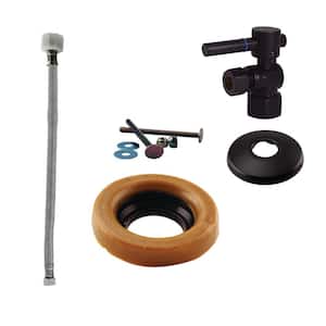 1/2 in. IPS Lever Handle Angle Stop Toilet Installation Kit in Oil Rubbed Bronze