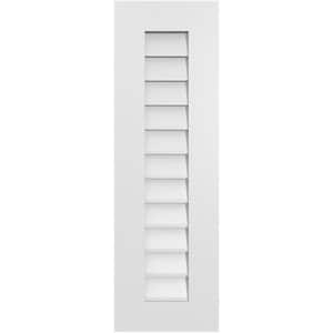 12 in. x 38 in. Rectangular White PVC Paintable Gable Louver Vent Non-Functional