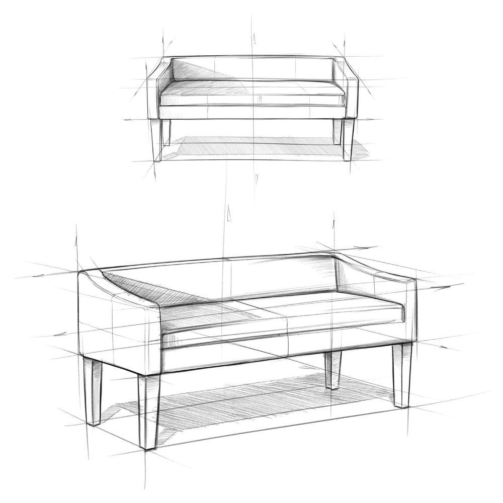 Platinum Upholstered Bench with Low Back and Swooped Arms