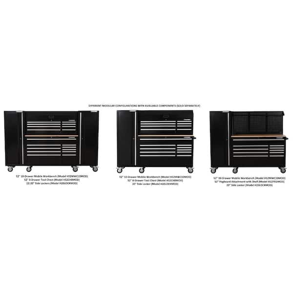Husky Modular 20 in. W Standard Duty 3-Shelf Black Side Tool Chest