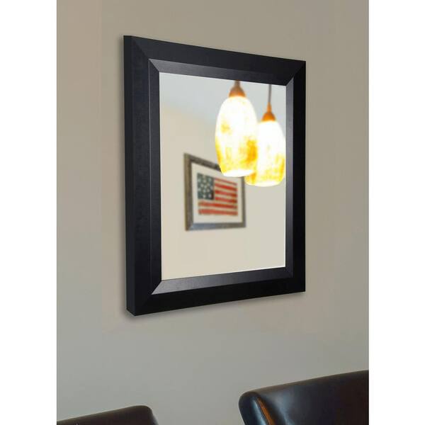 Unbranded 39.5 in. x 45.5 in. Contemporary Matte Black Non Beveled Vanity Wall Mirror