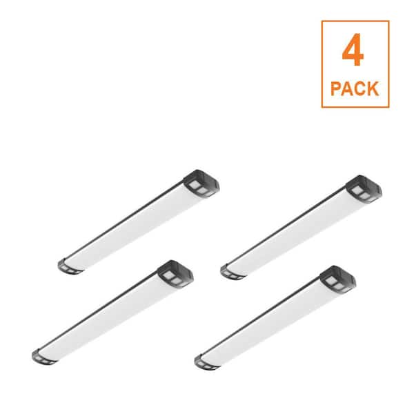 4-Pack NUDECO 4 ft. x 6 in. 4500 Lumens, Integrated LED Wraparound Light with Night Light, Selectable 3000K 4000K 5000K