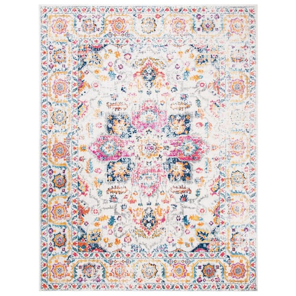 SAFAVIEH Madison Fuchsia/Ivory 12 ft. x 15 ft. Distressed Border Area Rug