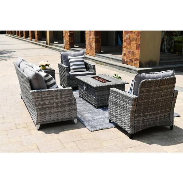 Patio Conversation Sets With Fire Pit : 5 Piece Outdoor Furniture