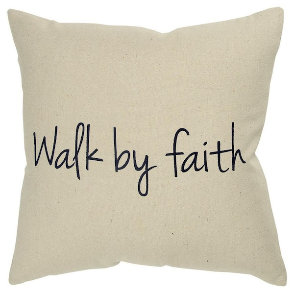 HomeRoots Natural Solid Polyester 20 in. x 20 in. Throw Pillow