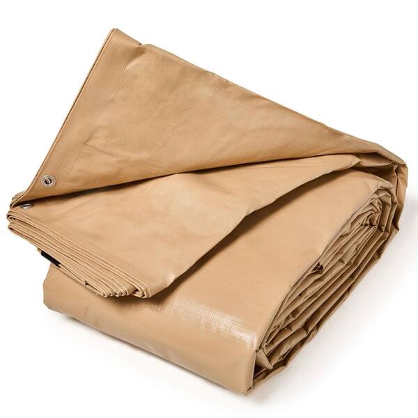 HELLOS Beetle TARP TAN カラー TarpsNow 12 ft. x 30 ft. Tan 12 Mil Heavy Duty Poly Tarp with