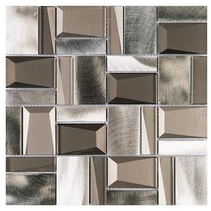 Phantom Brown 12.01 in. x 12.01 in. Squares Mixed Aluminum Mosaic Tile (10.1 sq. ft./Case)