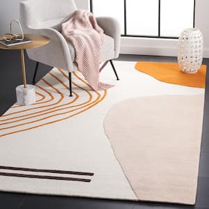 Rodeo Drive Ivory/Rust 6 ft. x 9 ft. Abstract Area Rug