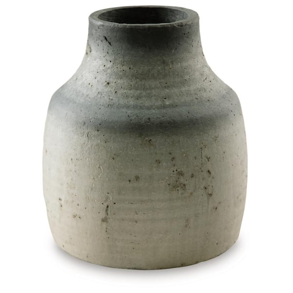 Signature Design By Ashley Moorestone 13.13 in. Gray Cement Bud Decorative Vase