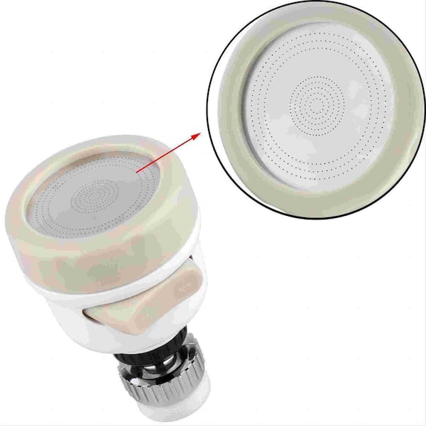 Lukvuzo Kitchen Sink Faucet Sprayer Adjustable 360° Rotating Water Tap Nozzle Filter in White