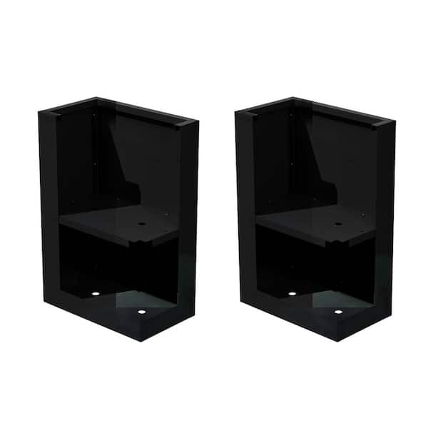 24 in. H x 16 in. W Black Metal Planter Box with Drainage Hole Modern Garden Yard Outdoor Planter Set for Patio