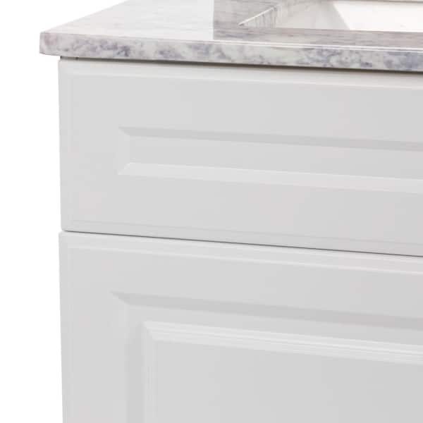Glensford 31 in. Single Sink White Bath Vanity with Winter Mist Cultured Marble Top (Assembled)