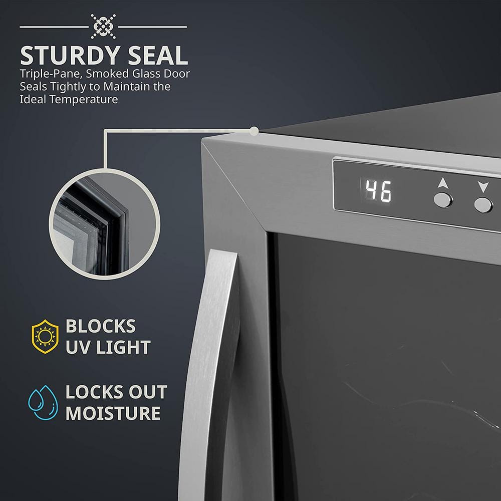 Schmécké 12 Bottle Stainless Steel Thermoelectric Freestanding Wine Cooler