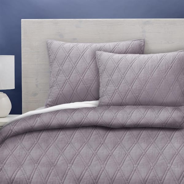 Allied Home 100% Cotton Lilac Sateen Full/Queen Coverlet Set