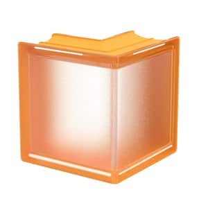 3 in. Thick Series 6 x 6 x 3 in. Corner (1-Pack) Apricot Mist Pattern Glass Block (Actual 5.75 x 5.75 x 3.12 in.)