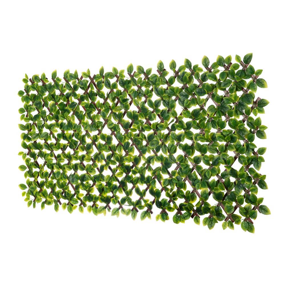 NATURAE DECOR 36 in. PVC Expandable Artificial Trellis Wild Mint