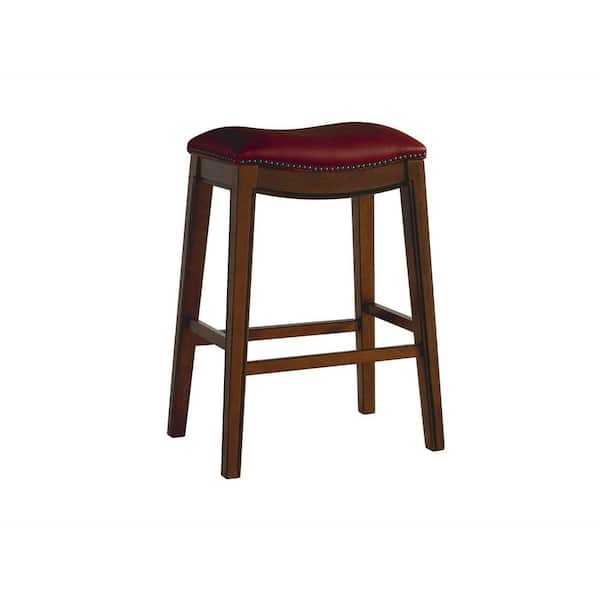 Picket House Furnishings Bowen 30 in. Backless Bar Stool in Red