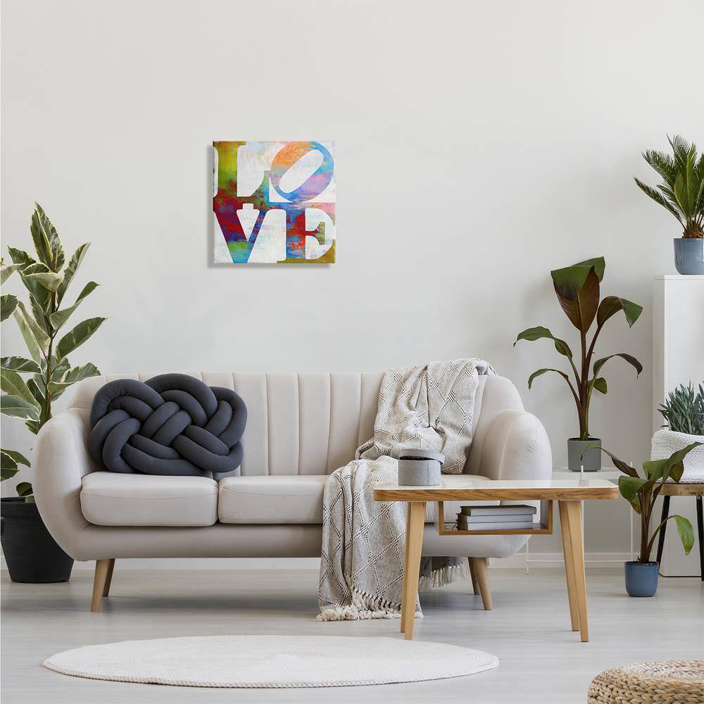 17" Multicolor Abstract Canvas Wall Art with Typography
