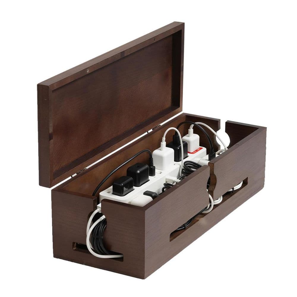 Large Solid Wood Cable Organizer Box Modern Cord Management Box Power Strip Cover Home Office Wire Hider Piece price history on PriceWatchPro