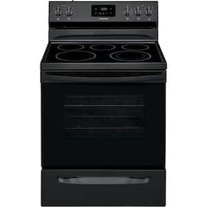 30 in. 5.3 cu. ft. Electric Range with Manual Clean in Black