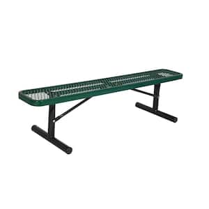 Portable 8 ft. Green Diamond Commercial Park Bench without Back
