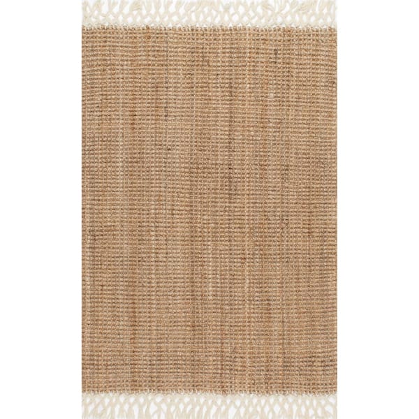Raleigh Farmhouse Jute Tasseled Natural 3 ft. x 5 ft. Accent Rug
