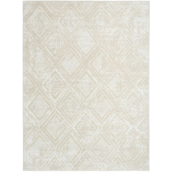 Dekor Beige 5 ft. x 7 ft. Diamond Contemporary Area Rug