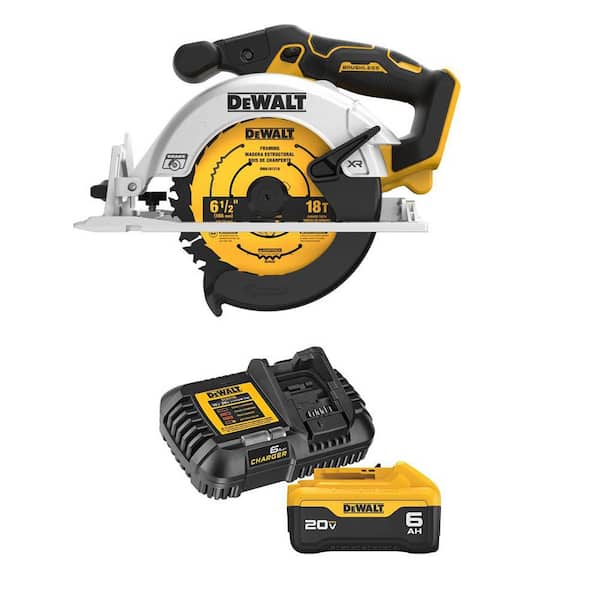 20V MAX Lithium-Ion Cordless Brushless 6-1/2 in. Sidewinder Style Circular Saw with 6.0 Ah Battery Pack and Charger Kit