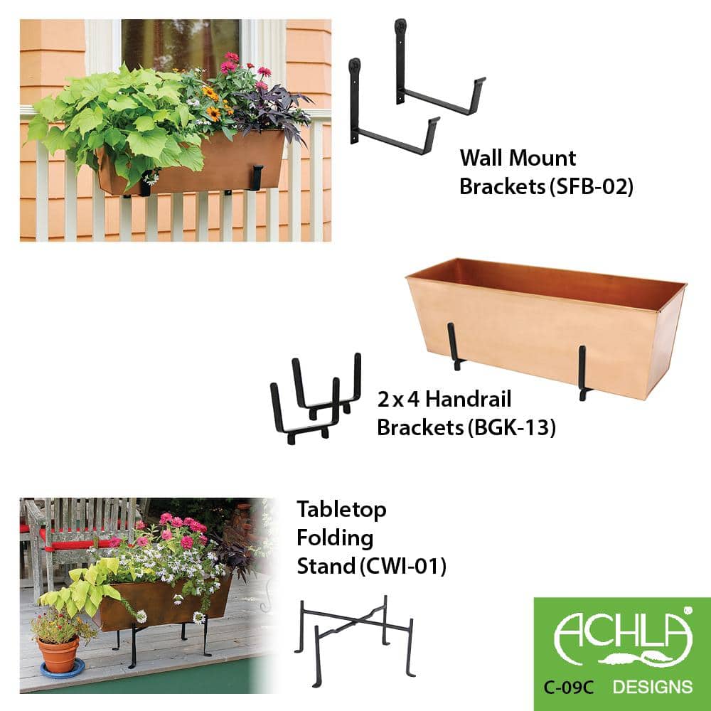 Medium Copper Plated Galvanized Steel Rectangular Planter Box