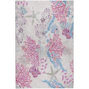 Dream Shag Premium Machine Washable Abstract ADS180 Raspberry 8 ft. x 10 ft. Area Rug