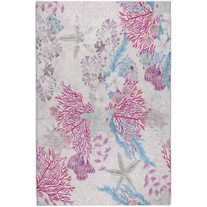 Dream Shag Premium Machine Washable Abstract ADS180 Raspberry 9 ft. x 12 ft. Area Rug