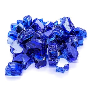 Element Fire Glass 1/2 in. Cobalt Blue Reflective Fire Glass 10 lbs., Large Cobalt Reflective Fire Glass Rocks
