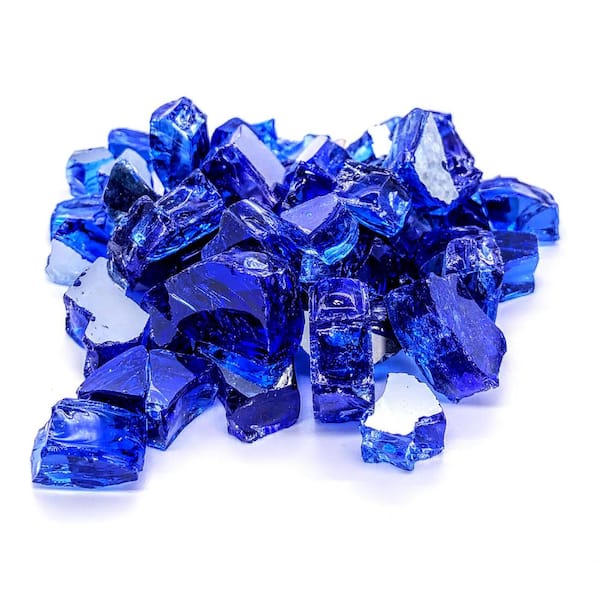 Reflective Glass - Fire Glass For - 1 Firepit Glass Rock - Glass Stones -  Glass Rocks - Gas & Propane & Fireplace Glass (50 Pound, Sapphire Blue) 