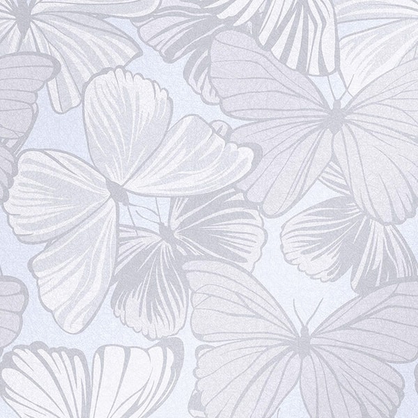Laura Ashley Butterfly Garden Sugared Grey Metallic Non Woven Removable Paste The Wall Wallpaper Sample