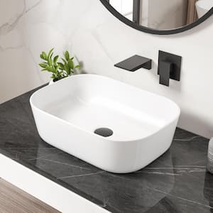Salerno 18 in. x 13 in. Crisp White Vitreous China Rectangular Bathroom Vessel Sink
