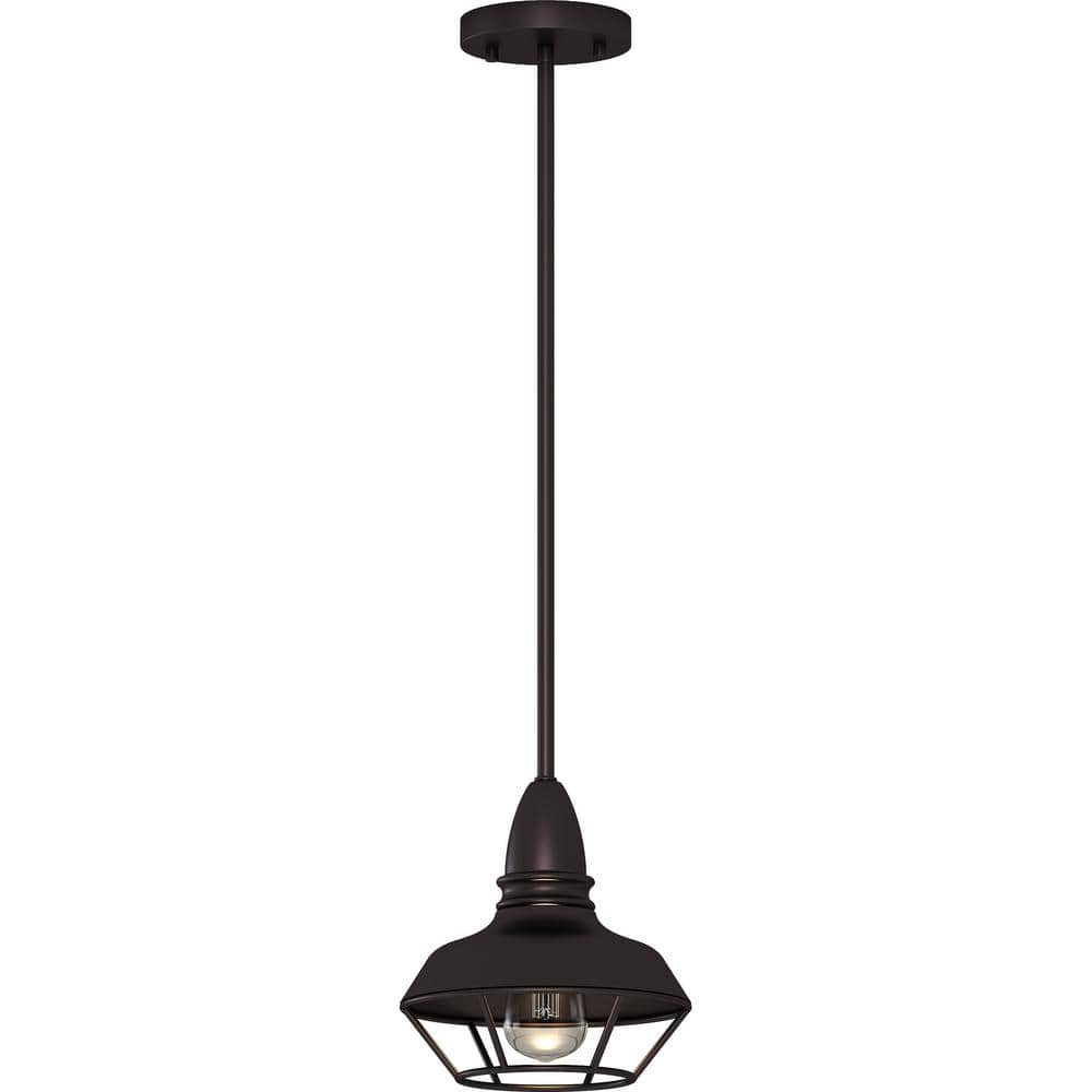 Antique Bronze Mini Pendant Light with Caged Design