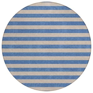 Chantille ACN530 Tan 8 ft. x 8 ft. Round Machine Washable Indoor/Outdoor Geometric Area Rug