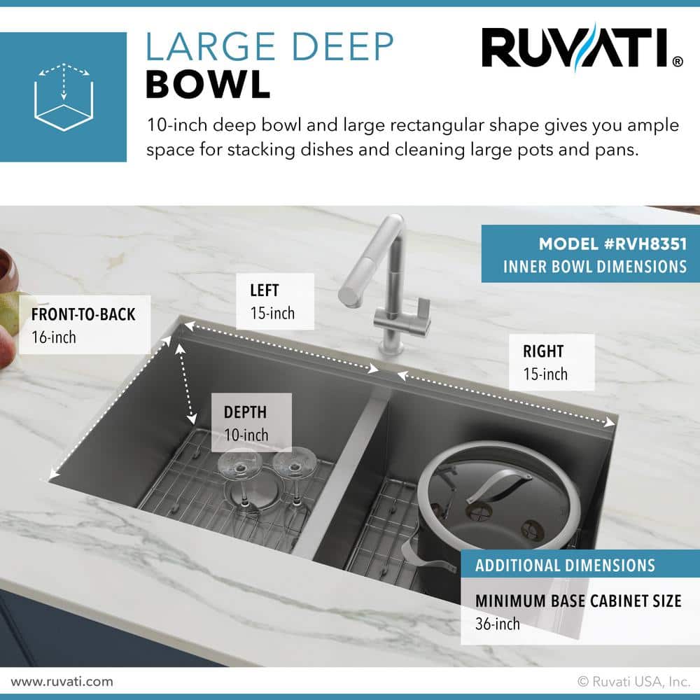 Stainless Steel Double Bowl Undermount Kitchen Sink with Accessories
