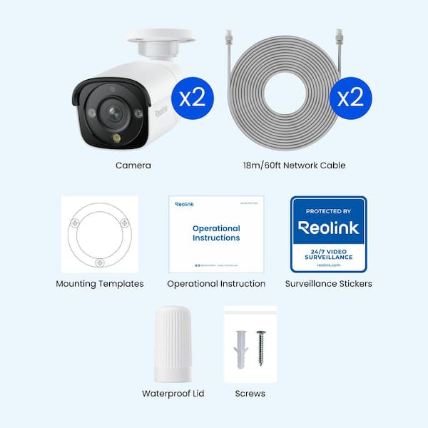 REOLINK 4K+ 12MP Add-On or Stand Alone PoE Hardwired Outdoor