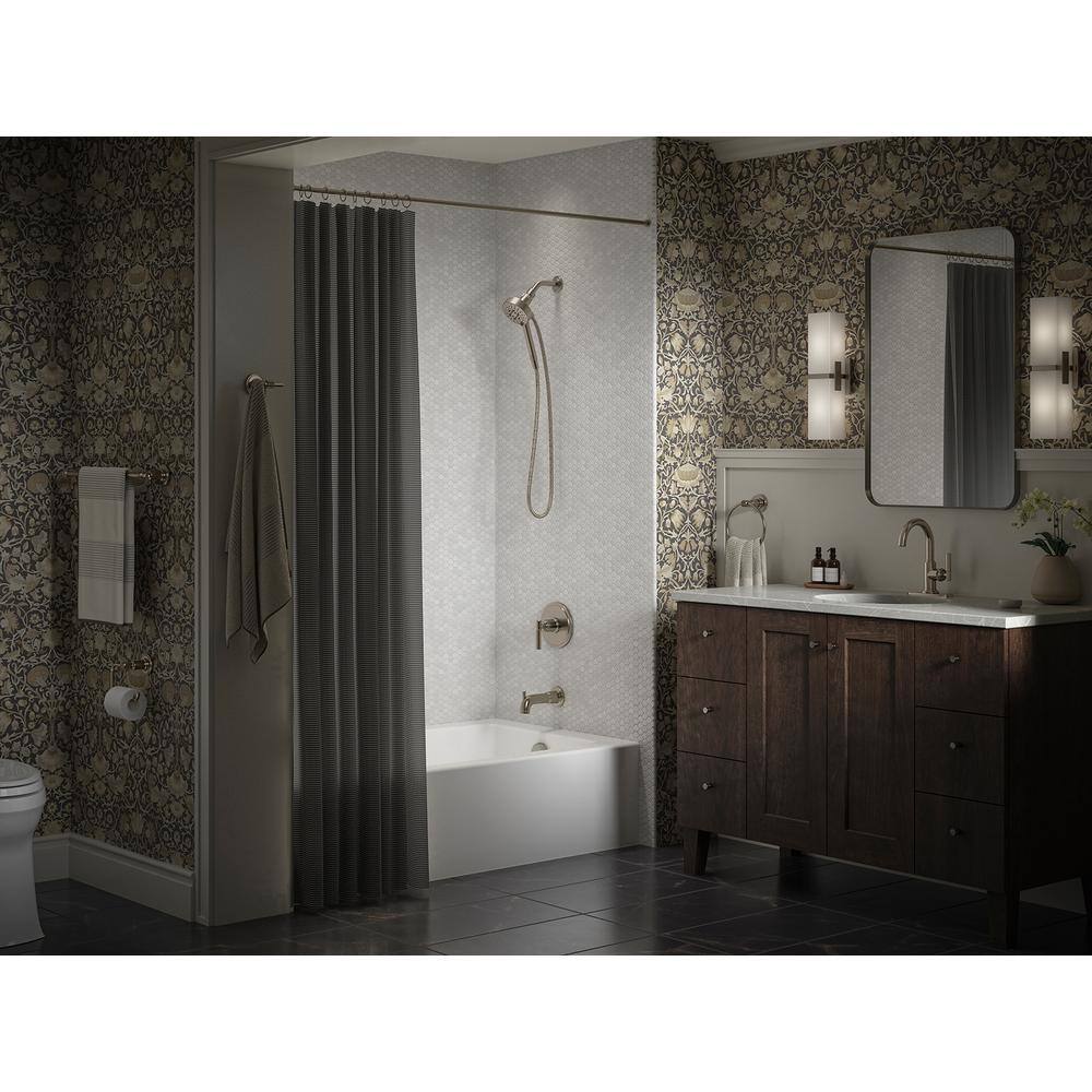 Vibrant Brushed Nickel 24-Inch Wall Mounted Towel Bar