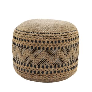 Amelia Tan Cotton Round Accent Ottoman