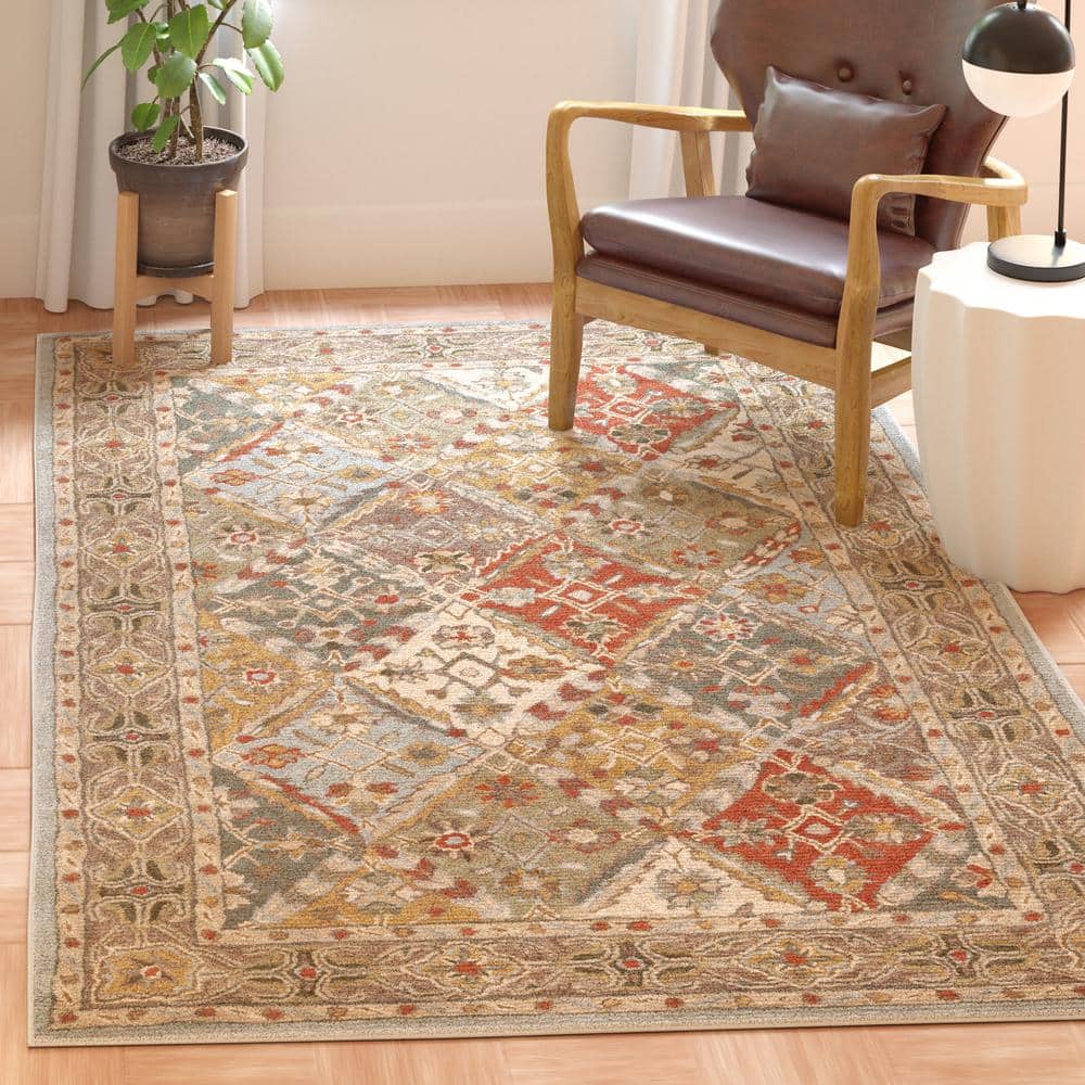 Heritage HG316 Handmade Accent Rug - 3'x5' - Light Blue/Light Brown - Safavieh