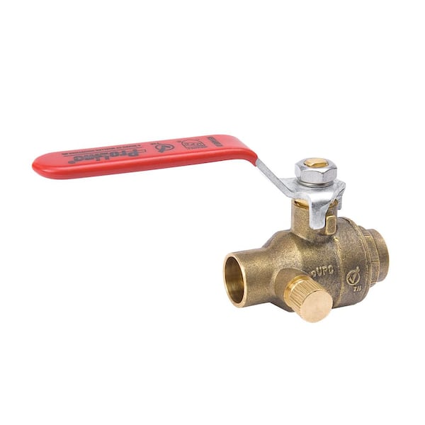 ProLine Series 1/2 in. x 1/2 in. Brass Solder Stop and Waste Ball Valve ...